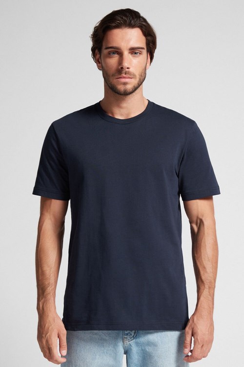 800 - Midnight Blue Intimissimi T-shirt in Cotton Jersey | CJFG-01457