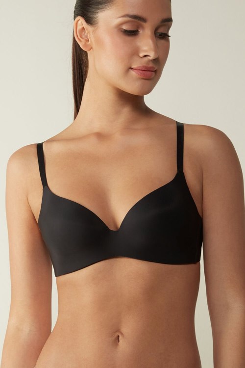 Black - 019 - Black Intimissimi Adele Triangle Bra in Ultralight Microfiber | CEQT-31745