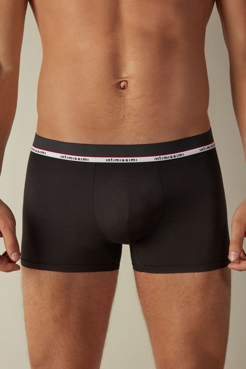 Black - 019 - Black Intimissimi Micromodal Boxers | JXNS-96021