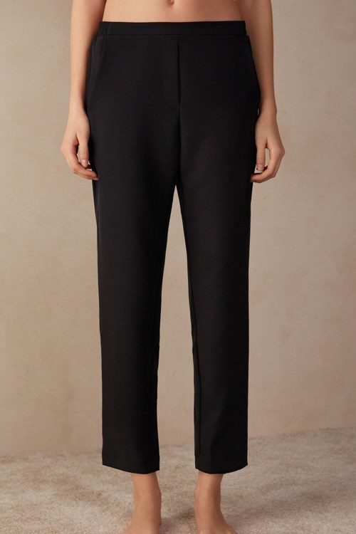 Black - 019 - Black Intimissimi Trousers with Pockets | JPQF-47038