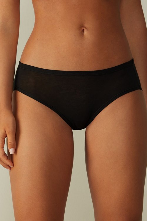 Black - 019 - Black Intimissimi Ultralight Supima® Cotton Briefs | RNLU-13706