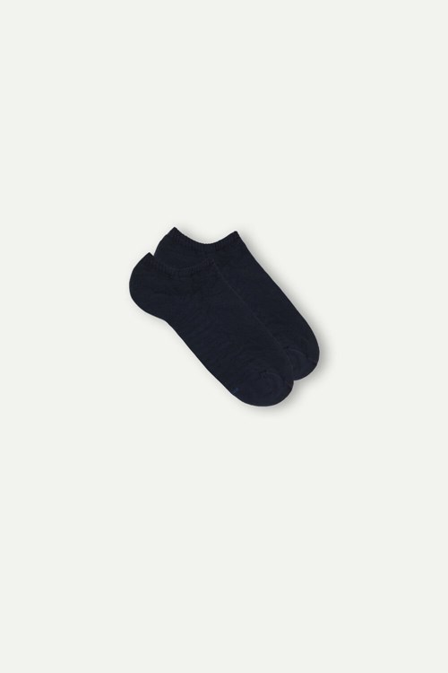 Blue - 016 - Blue Intimissimi No-show Socks in Terrycloth | PCDS-63547