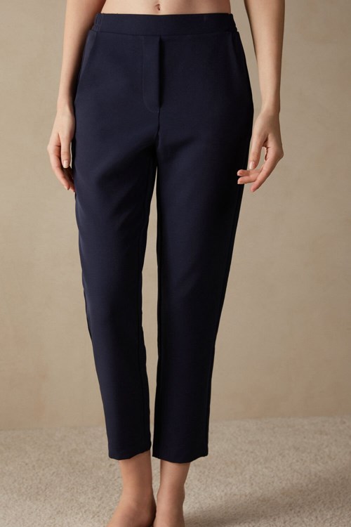 Blue - 1467 - Intense Blue Intimissimi Trousers with Pockets | JTLV-90384