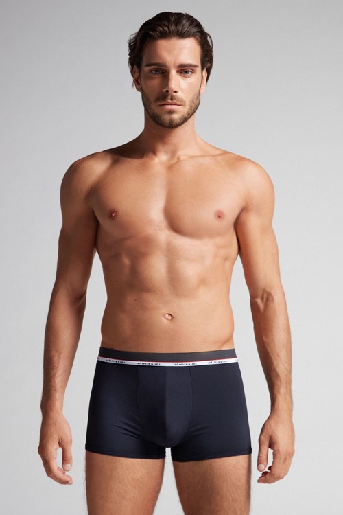 Blue - 800 - Midnight Blue Intimissimi Micromodal Boxers | LTXC-79308