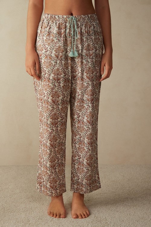 Floral - 994i - St.Spices Garden Intimissimi Spices Garden Cotton Trousers | LTVW-47260