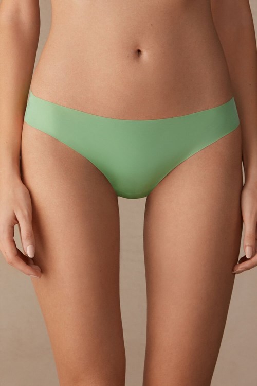 Green - 218j - Apple Mint Intimissimi Brazilian Panties in Seamless Ultra Light Microfiber | DHWM-87316