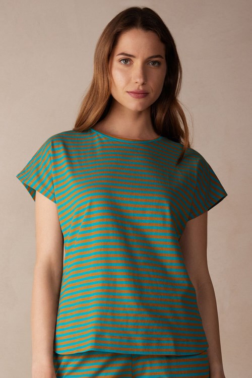 Green - 242j - Summer Vibes Stripe Intimissimi Summer Vibes Striped Top | FPYS-50289