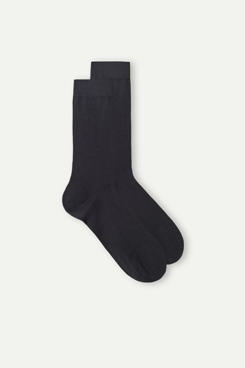 Grey - 780 - Anthracite Intimissimi Short Socks in Stretch Supima® Cotton | DKCL-19630