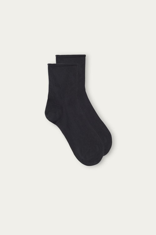 Grey - 780 - Anthracite Intimissimi Short Socks in Stretch Supima® Cotton | QCES-81470