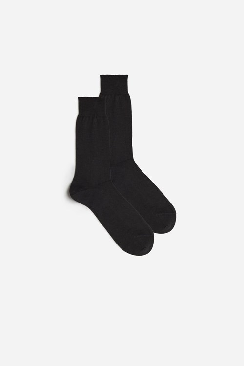 Grey - 780 - Anthracite Intimissimi Short Chashmere-Silk-Cotton Socks | WQLK-53940