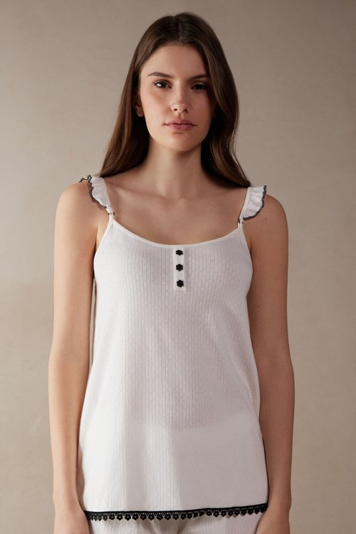 Ivory - 2127 - Talc White Intimissimi Pure Joy Cotton Top | BPWF-31027