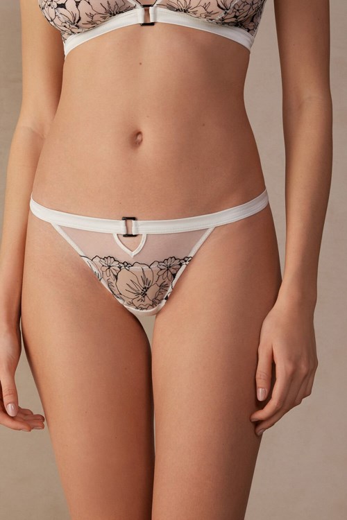 Ivory - 4718 - Talc White / Black Intimissimi Pure Joy Brazilian | XEYO-75160