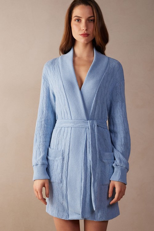 Light Blue - 7493 - Light Blue Intimissimi Lost in Fields Braided Robe | NYTB-19825