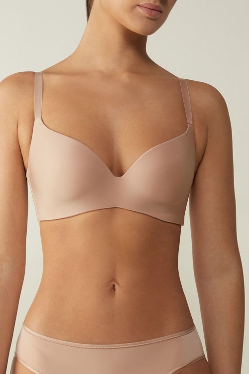 Natural - 044 - Soft Beige Intimissimi Adele Triangle Bra in Ultralight Microfiber | KALB-89613