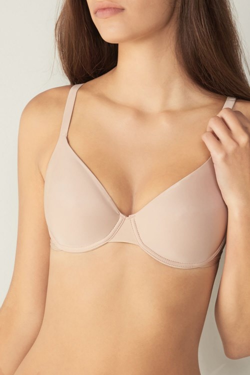 Natural - 044 - Soft Beige Intimissimi Francesca Ultralight Microfiber Balconette Bra | MQXK-50137