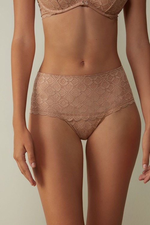 Natural - 044 - Soft Beige Intimissimi Lace Hipster | GQVB-47512