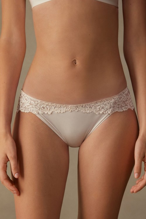 Natural - 2280 - Silk Pink Intimissimi Pretty Flowers Panties | ZSNC-52409