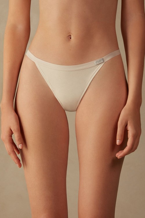 Natural - 2280 - Silk Pink Intimissimi String Thong in Cotton | MOQC-03628