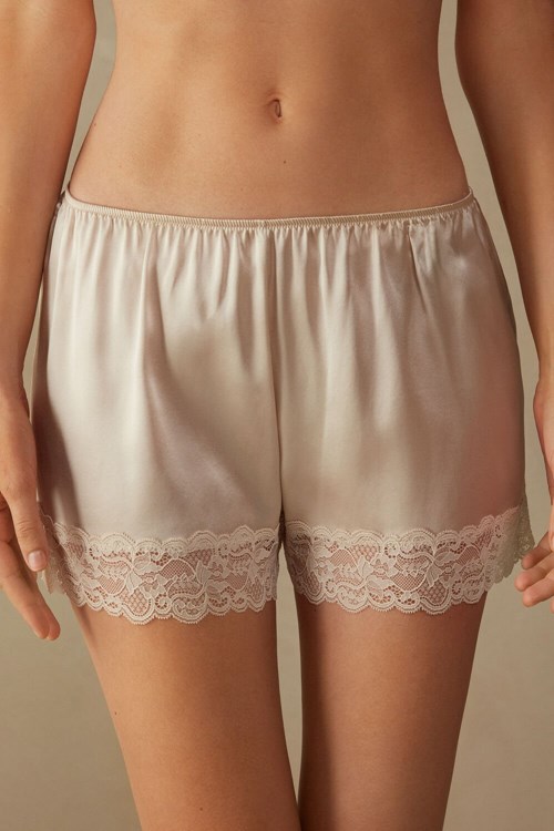 Natural - 2280 - Silk Pink Intimissimi Silk Shorts | YOPG-45860