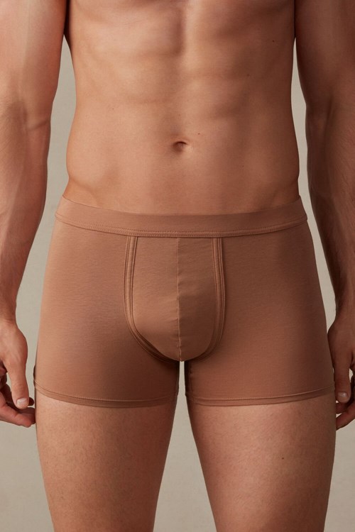 Natural - 417i - Medium Beige Intimissimi Natural Fresh Supima® Cotton Boxers | NWBX-43891