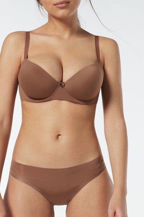 Natural - 502i - Dark Beige Intimissimi Sofia Microfiber Padded Balconette Bra | RBCZ-10567