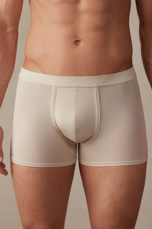 Natural - 721i - Rope Beige Intimissimi Natural Fresh Supima® Cotton Boxers | VBIL-45960