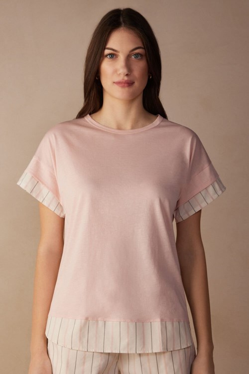 Pale Pink - 234j - Spring Pink Intimissimi Soft Spring Short Sleeve Cotton T-Shirt | SVDO-45816