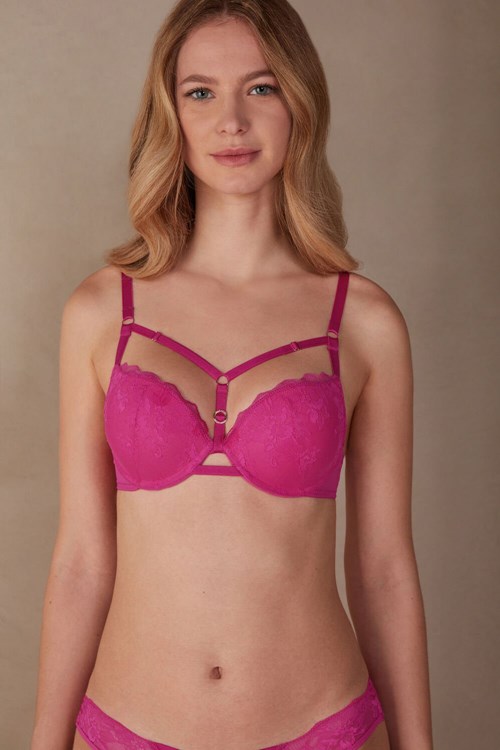 Pink - 206j - Valentine Pink Intimissimi Fearless Femininity Elettra Super Push-up Bra | VRUQ-94671