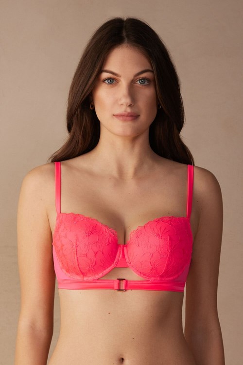 Pink - 209j - Lollipop Pink Intimissimi Pure Joy Sofia Balconette Bra | VXOL-85427