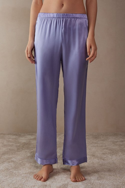 Violet - 212j - Sweet Lavender Intimissimi Silk Satin Pajama Pants | WSAG-72619