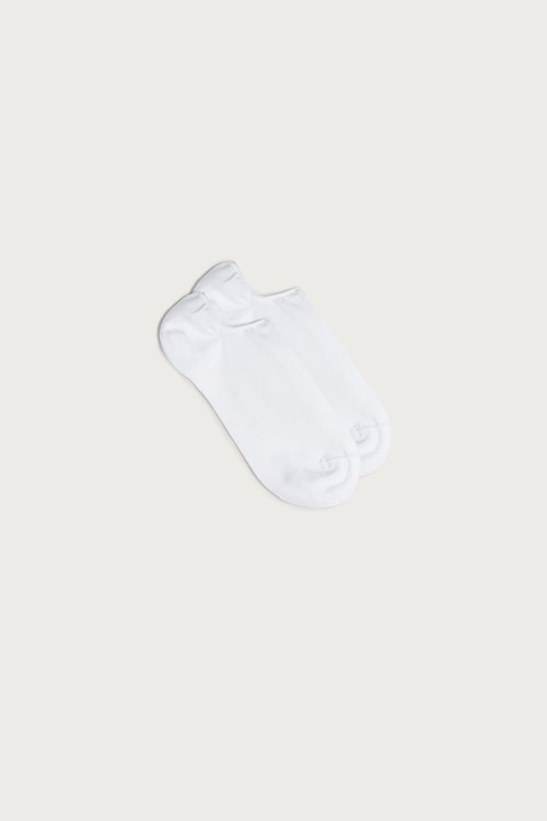 White - 001 - White Intimissimi Cotton Footsies | EVOJ-74963