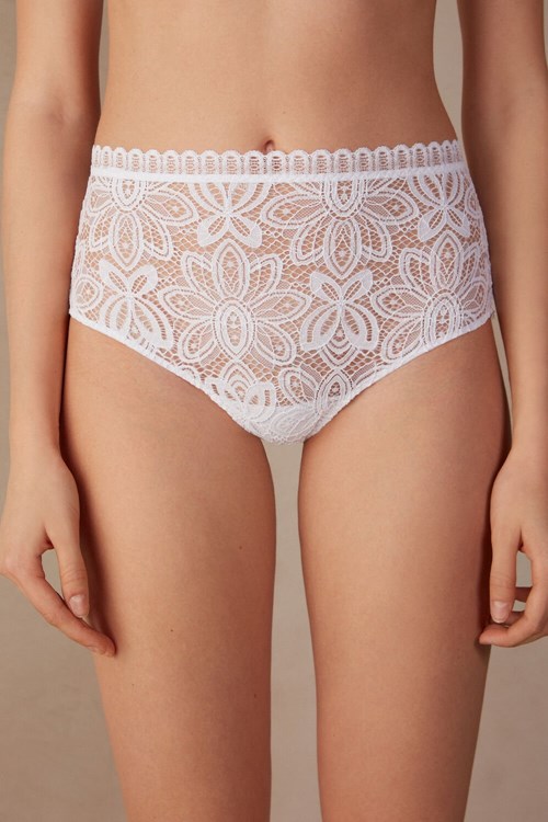 White - 001 - White Intimissimi Hot Summer Days High Rise Hipster Brazilian | KMNS-25401