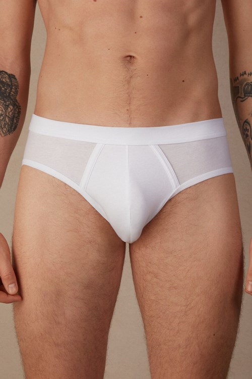 White - 001 - White Intimissimi Natural Fresh Supima® Cotton Briefs | LDVB-26871