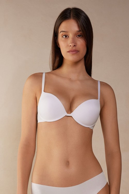 White - 001 - White Intimissimi Simona Super Push-up Bra in Ultralight Microfiber | CZOY-30984