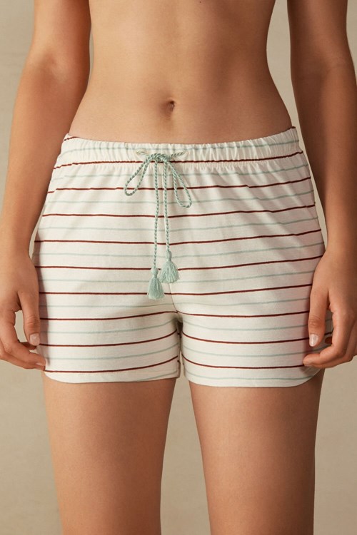 White - 004j - Riga Spices Garden Intimissimi Spices Garden Cotton Shorts | YZQO-10543