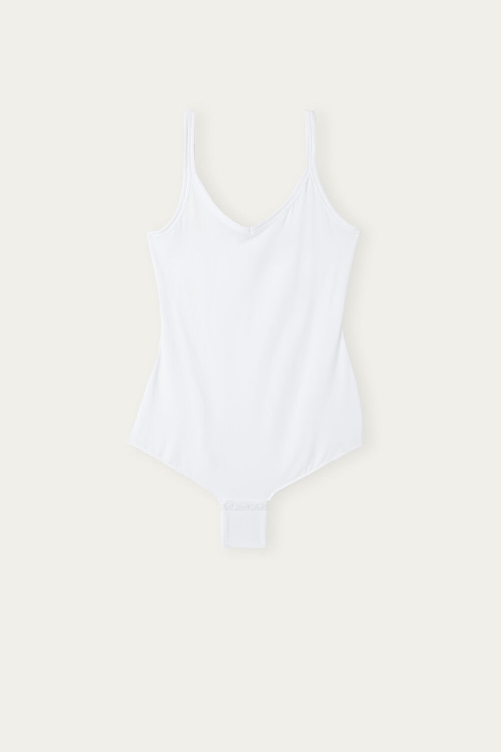 001 - White Intimissimi Tank Style Bodysuit in Supima® Ultralight Cotton | PVCG-97638