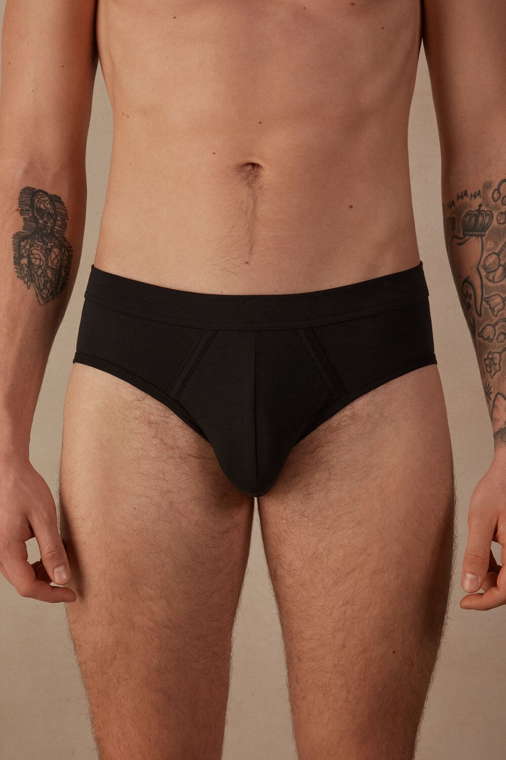 019 - Black Intimissimi Natural Fresh Supima® Cotton Briefs | LTVA-08163