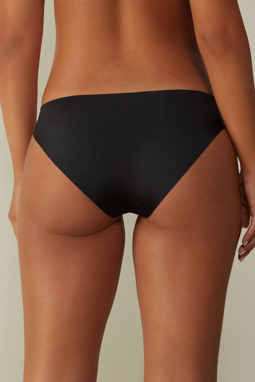 019 - Black Intimissimi Seamless Microfiber Panties | XHJS-15964