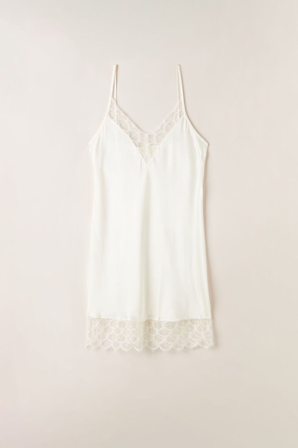 2127 - Talc White Intimissimi Pure Charme Silk Slip | UYHX-04375