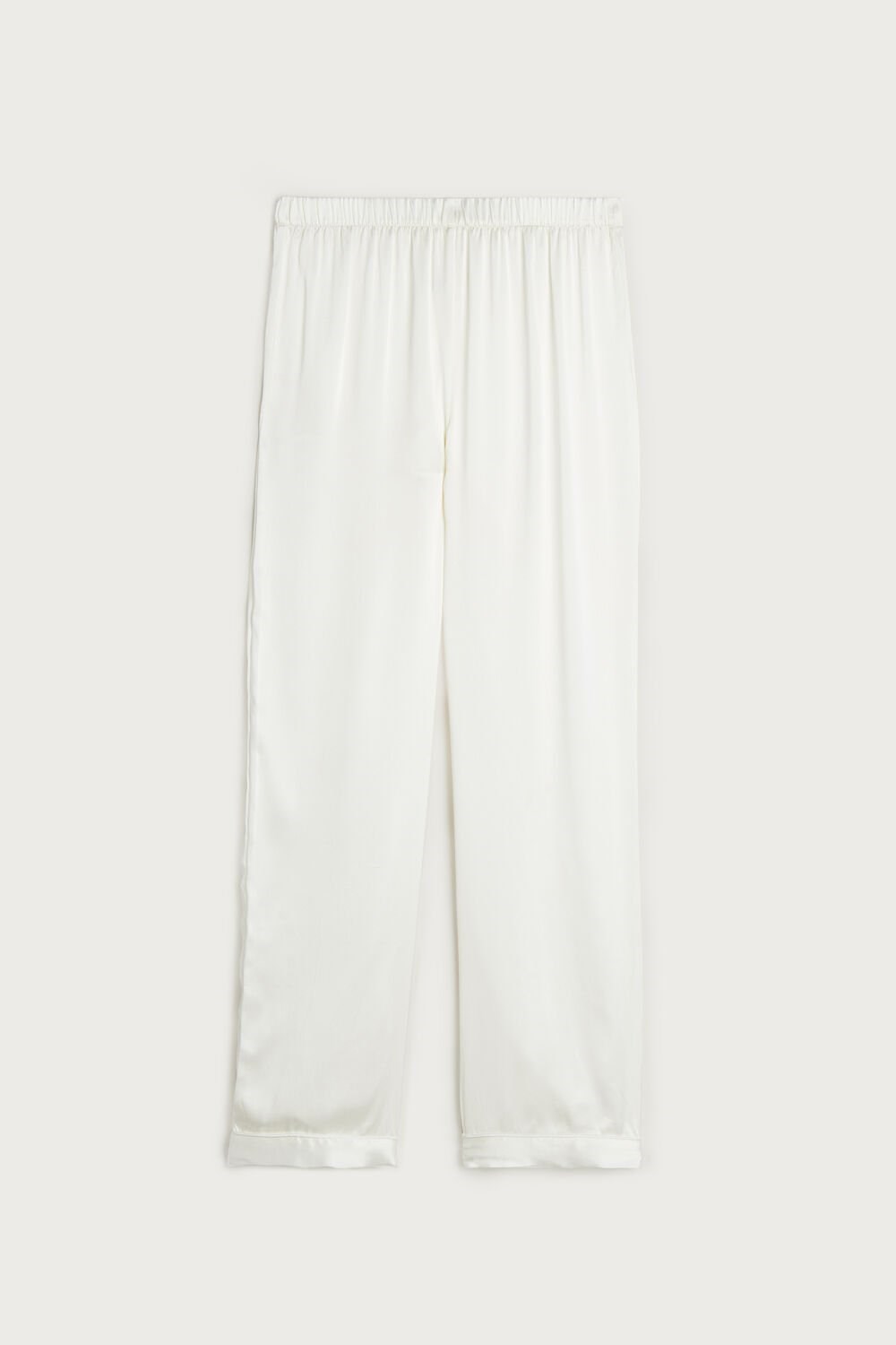 2127 - Talc White Intimissimi Silk Satin Pajama Pants | ZBJN-05614