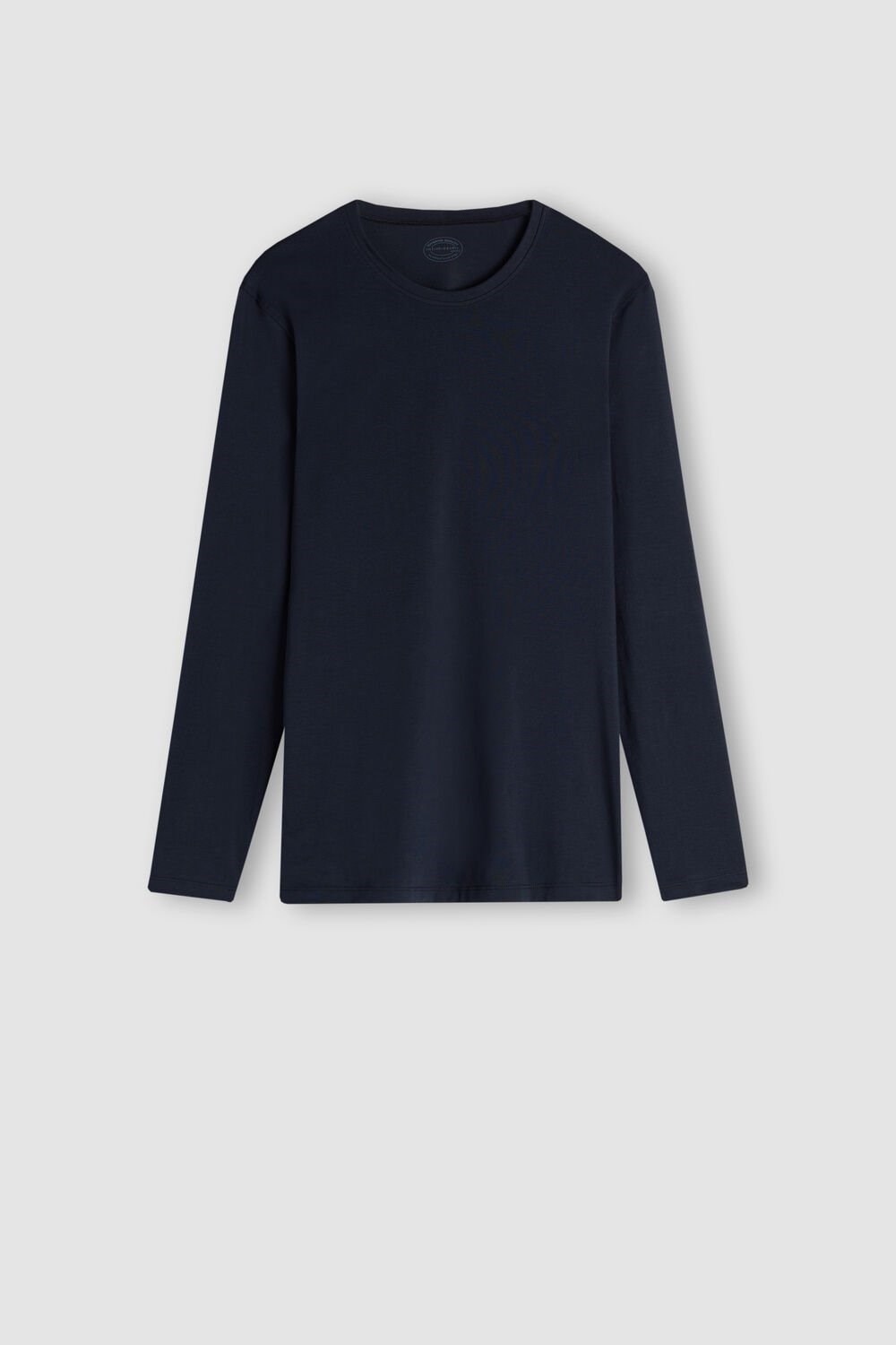 800 - Midnight Blue Intimissimi Long-Sleeve Stretch Supima Cotton Top | WNVY-94235