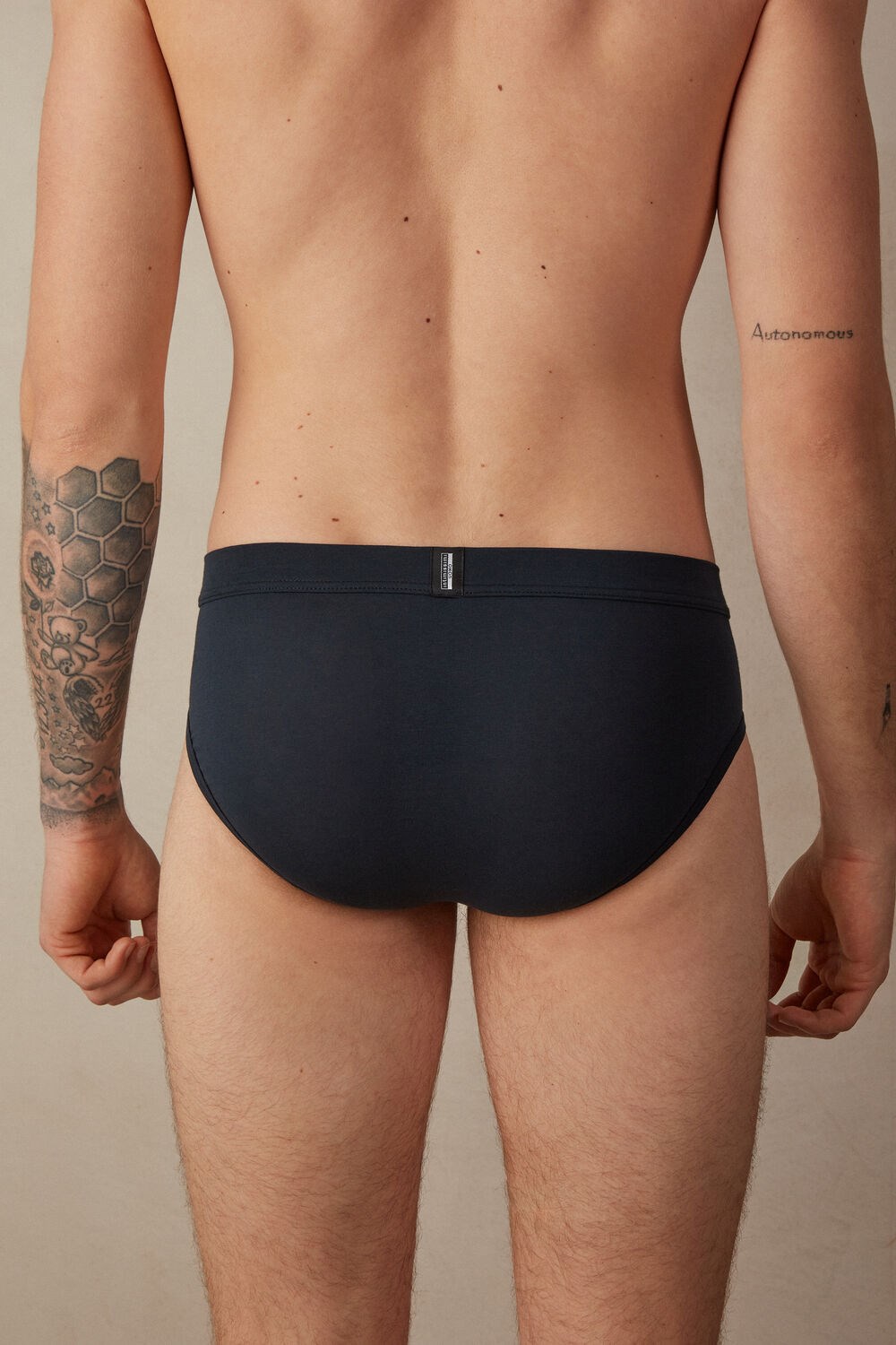 800 - Midnight Blue Intimissimi Natural Fresh Supima® Cotton Briefs | UXAK-31208