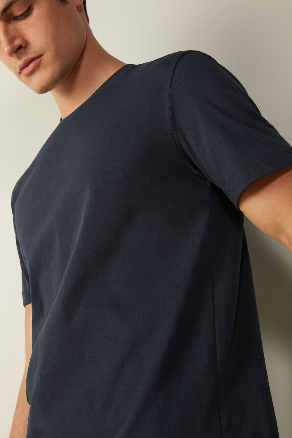 800 - Midnight Blue Intimissimi T-shirt in Cotton Jersey | CJFG-01457