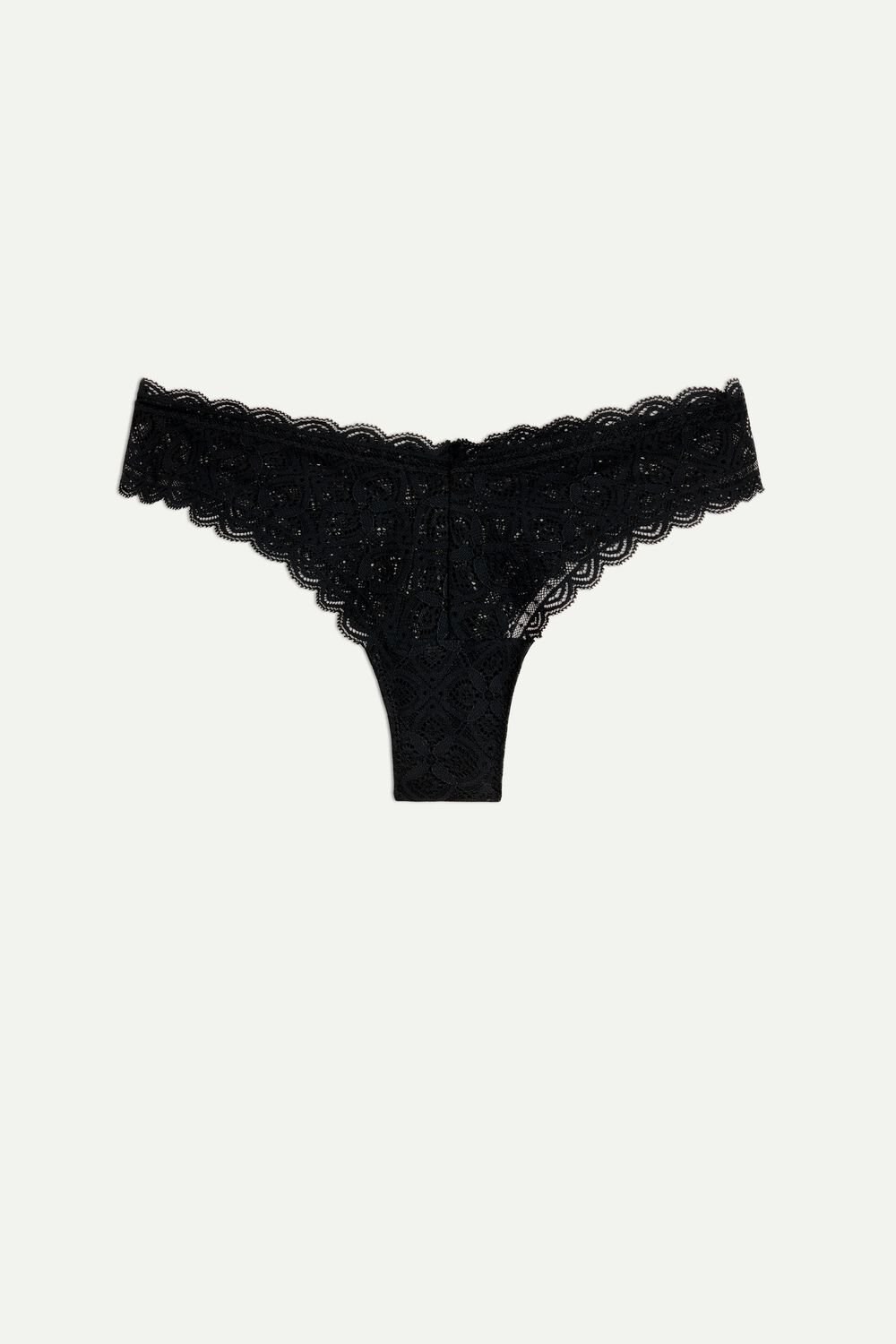 Black - 019 - Black Intimissimi 80s-style Lace Brazilian | TCGU-02894