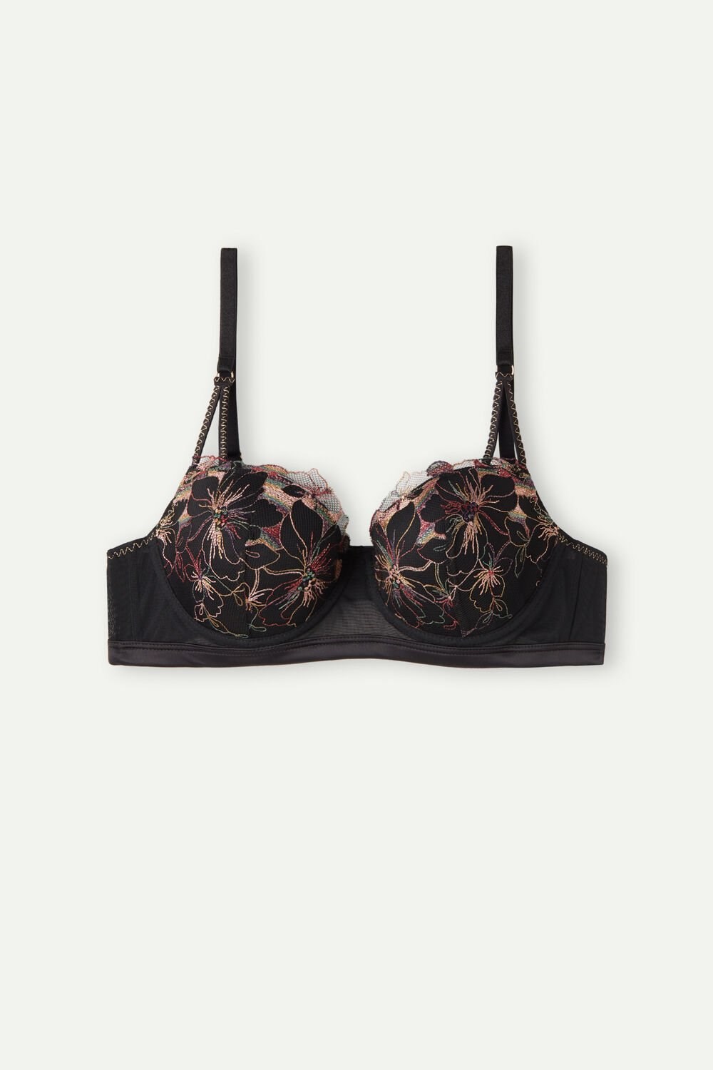 Black - 019 - Black Intimissimi A Touch of Light Sofia Triangle Bra | XQSA-75934