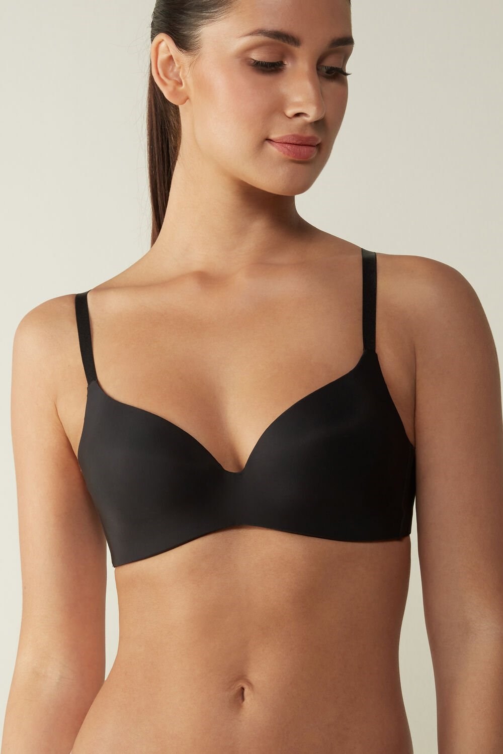 Black - 019 - Black Intimissimi Adele Triangle Bra in Ultralight Microfiber | CEQT-31745