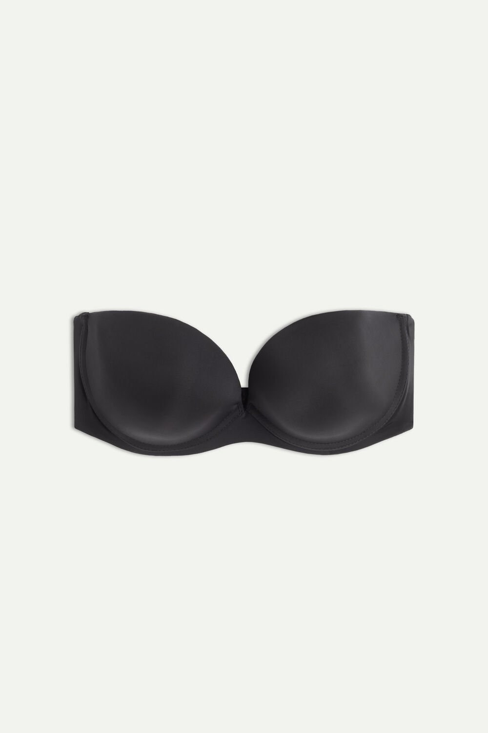 Black - 019 - Black Intimissimi Anna Bandeau Bra in Ultralight Microfiber | HAFT-10347