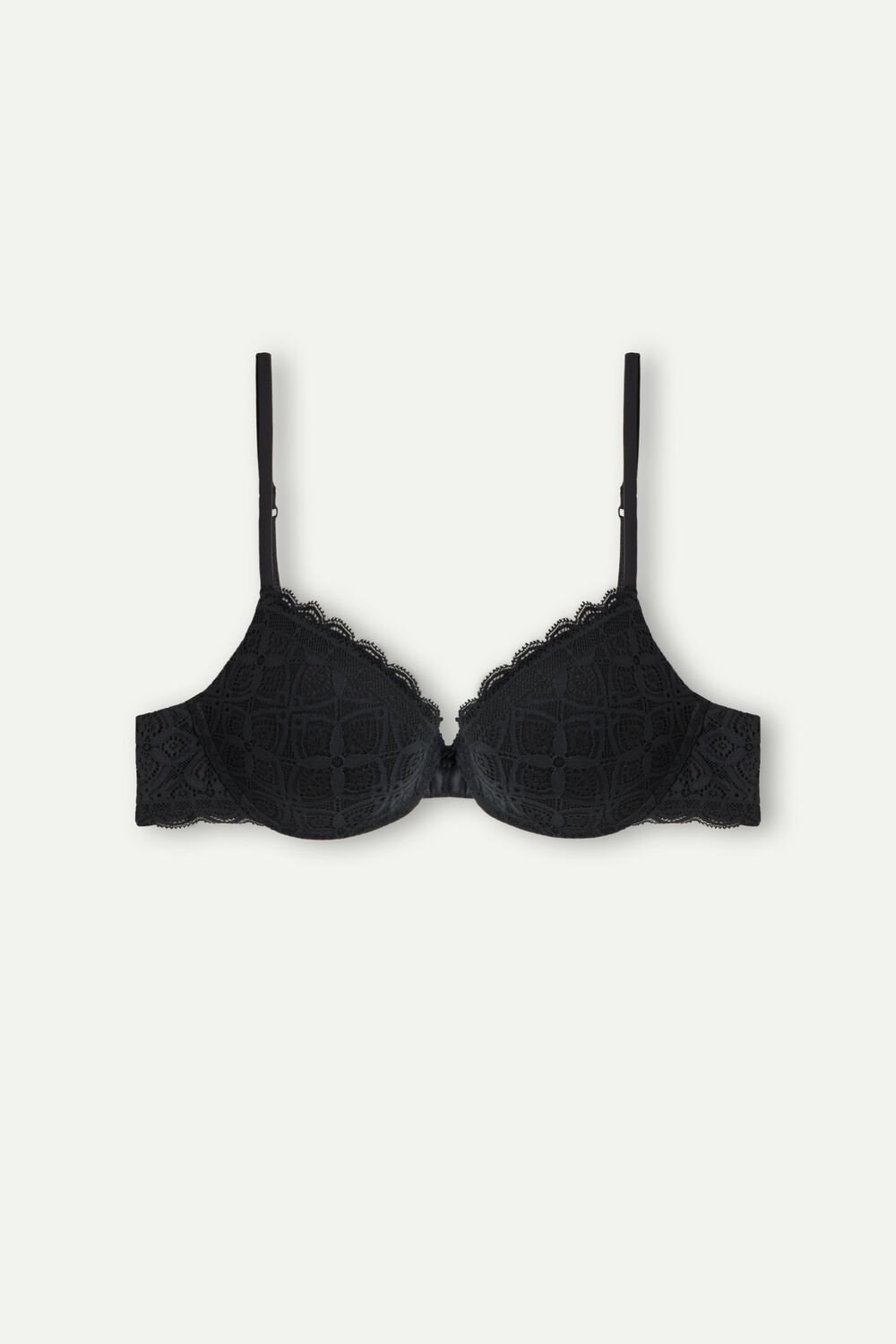 Black - 019 - Black Intimissimi Bellissima Push-up Bra in Lace | WPID-06874