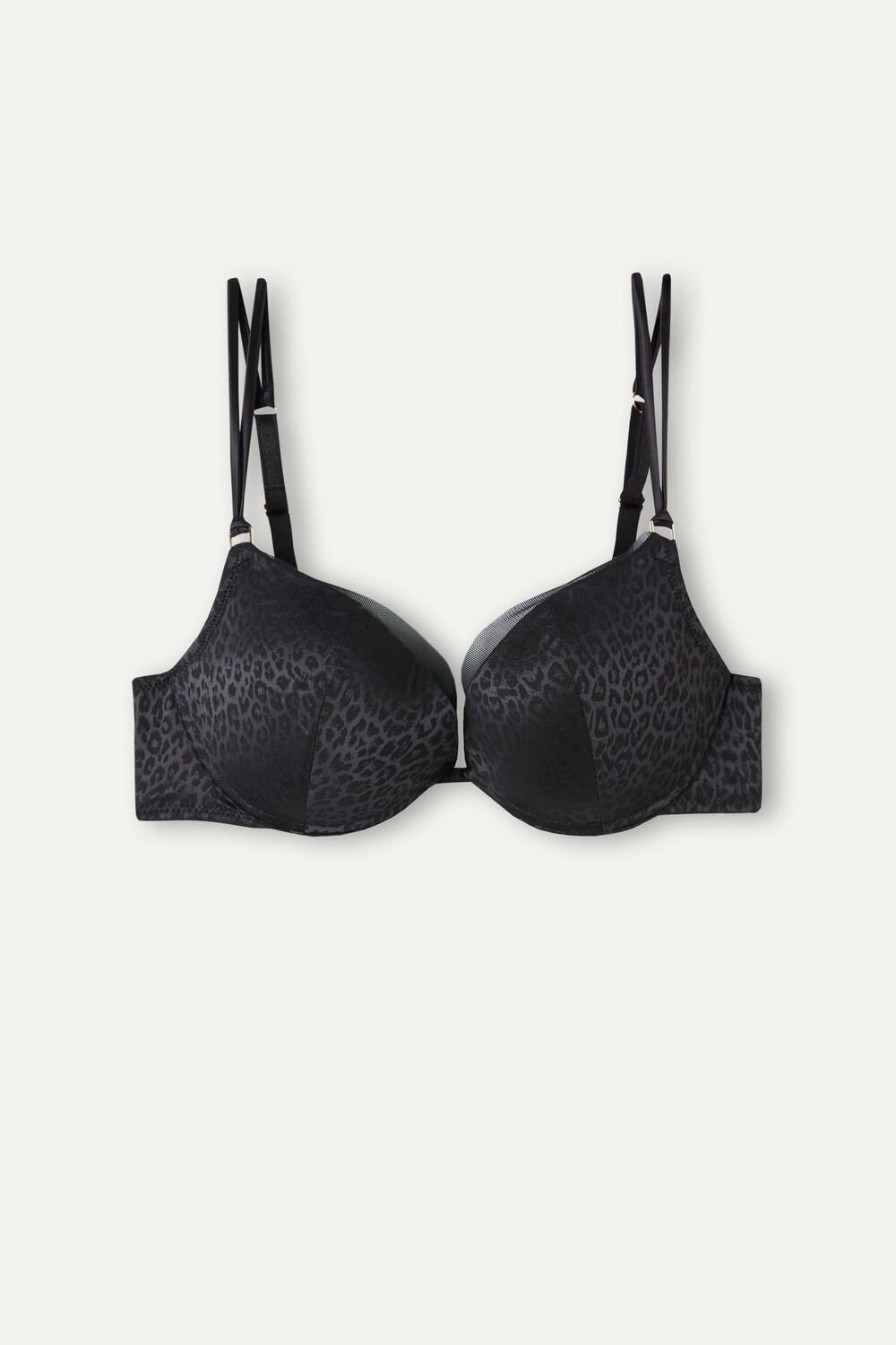 Black - 019 - Black Intimissimi Cool Minimal Simona Super Push-up Bra | FAMX-35802