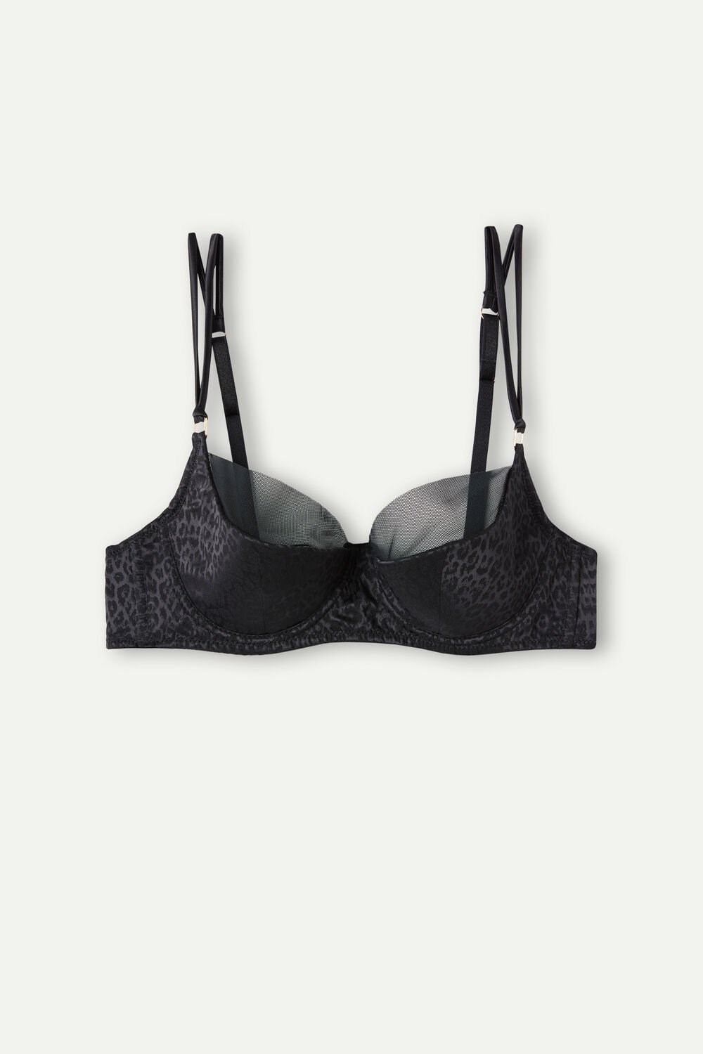 Black - 019 - Black Intimissimi Cool Minimal Demi Bra | JFVT-43289